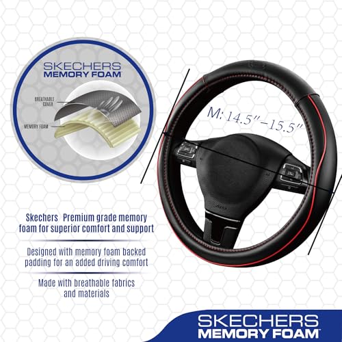 Memory Foam Steering Wheel Cover (Red)