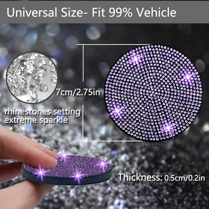 4pcs Bling Car Cup Holder Coaster (Purple Violet / 4pcs)