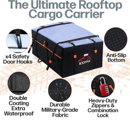 Car Rooftop Cargo Carrier Bag Waterproof Storage (15 cuft)