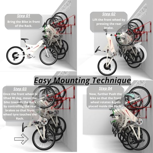 Bike Wall Mount Vertical Bike Hanger for Home Space Saving Rack Storage Mount for Garage or Home Bicycle Holder for Mountain Bikes Road Bikes Holds up to 77lbs Black (Black / 2 Bikes)
