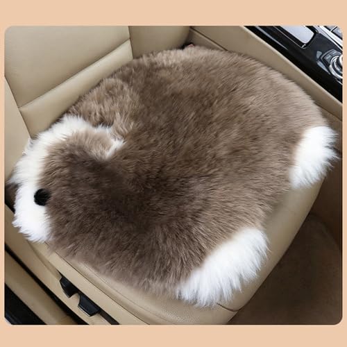 Genuine Wool Car Seat Cushion Comfort Style (Dark Brwon)