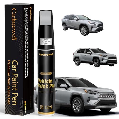 1D6 Silver Sky Metallic Touch Up Paint Compatible with Toyota Car Paint Pen (For Toyota / Silver Sky Metallic(1D6) for 2025 RAV4/2025 RAV4 Hybrid/2025 RAV4 Plug-in Hybrid/2024 RAV4/2024 RAV4 Hybrid/2024 RAV4 Prime)
