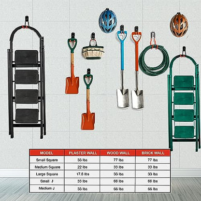 Garage Hooks Organizer Kit (12 pcs-Orange)