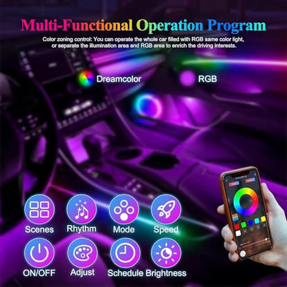 Acrylic Car Interior LED Lights (Car Ambient Lighting Kit (18 in 1))