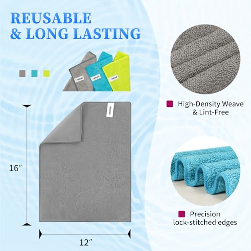 Microfiber Cleaning Cloth (24pk / 3 Colors Assorted)