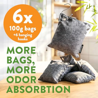 Charcoal Odor Absorber for Strong Odor (1 Count (Pack of 6))