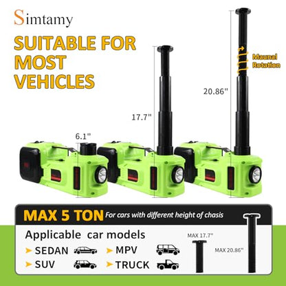 Electric Car Jack Kit 5Ton 12V Car Jack (Jack+Wrench+Air Pump)