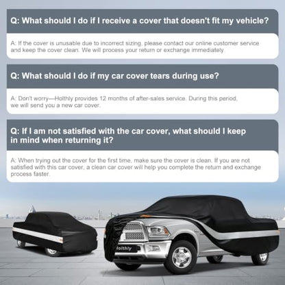 10 Layers Truck Cover Waterproof All Weather Custom Fit for Ford (Black Gray / Custom Fit for Ford/Ram/Chevrolet Regular Cab SB)