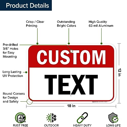 Custom Sign Custom Sign for Business (Header - Horizontal / 12x18 - Aluminum)
