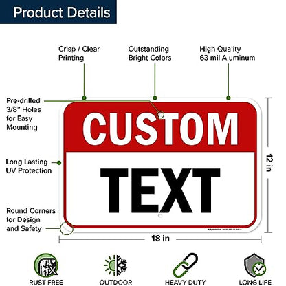 Custom Sign Custom Sign for Business (Header - Horizontal / 12x18 - Aluminum)