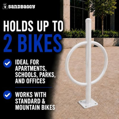 Post and Ring Bike Rack (White)