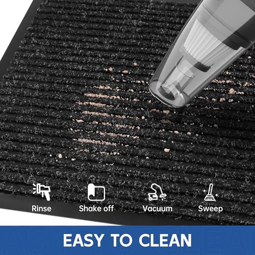 Front Door Mat (2' x 6' (Rectangular) / Black-stripe)