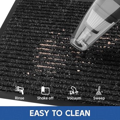 Front Door Mat (2' x 6' (Rectangular) / Black-stripe)