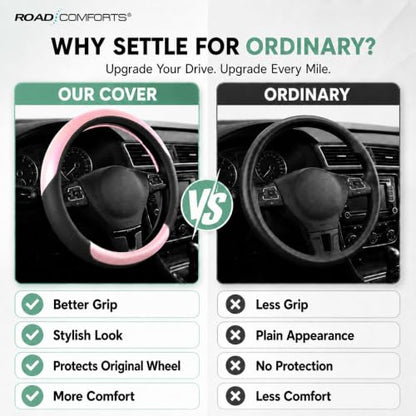 Steering Wheel Cover (Black&Pink)