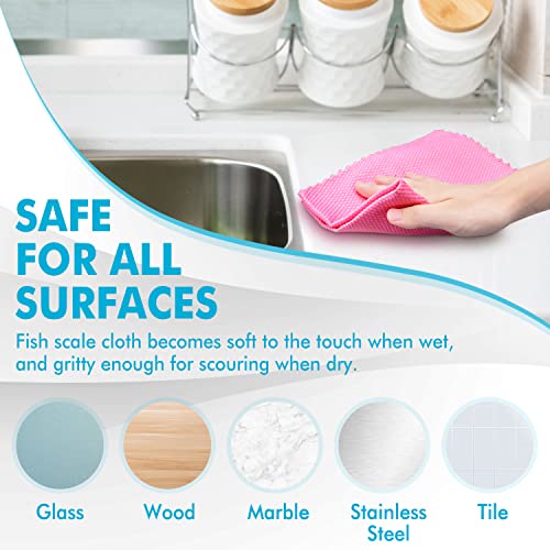 Streak Free Window Cleaning Cloth Miracle Microfiber Cloths for Glass (6 Color Assorted 12p)