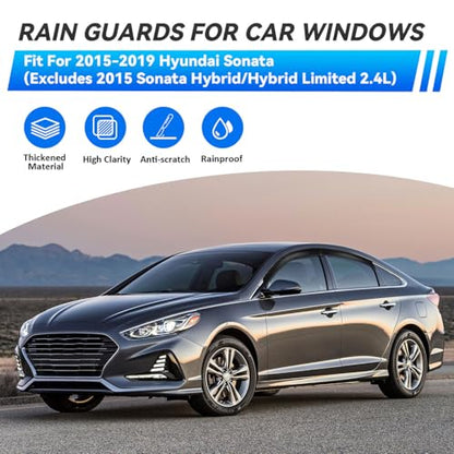 4pcs Window Visors Rain Guards for 2015 (2015-2019 Sonata)