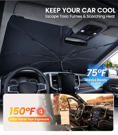 Windshield Sun Shade Umbrella Custom Fit for Ram 1500 2011 (Ram 1500 2011-2026)
