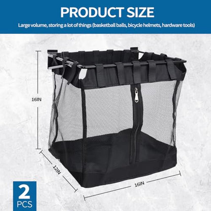 2Pcs Mesh Slatwall Baskets with Zipper (A)