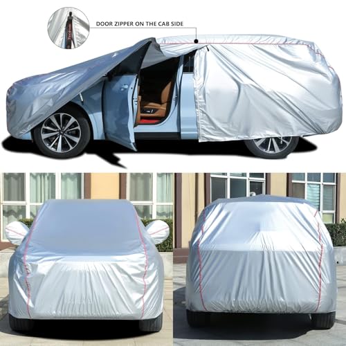 Hard Shell Zipper Design Waterproof UV (Silver / YXXL+: Fit 216-230 inches SUV/Van)