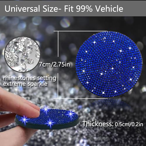 2pcs Bling Car Cup Holder Coaster (Blue / 2pcs)