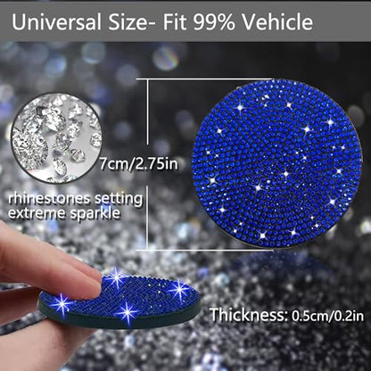 2pcs Bling Car Cup Holder Coaster (Blue / 2pcs)