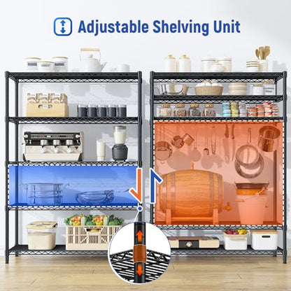 5 Tier Adjustable Storage Shelves (71"H X35.5"W X13.8"D)