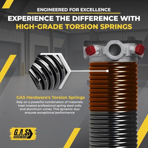 Garage Door Torsion Springs 273x2x41 for Left and Right Side of Garage Door with Winding Bars (273x2x41 / Pair)