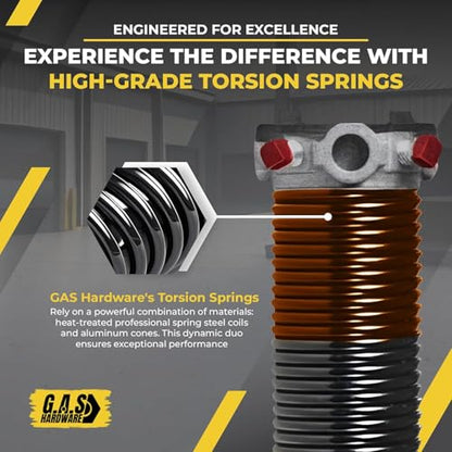 Garage Door Torsion Springs 273x2x41 for Left and Right Side of Garage Door with Winding Bars (273x2x41 / Pair)