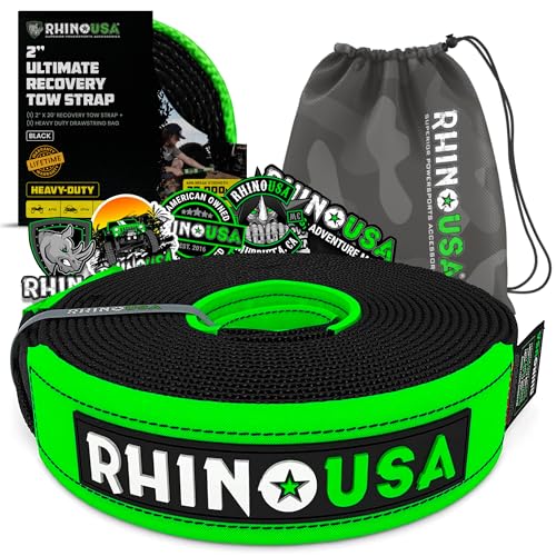 Offroad Recovery Tow Strap (Black / 2in x 20ft)