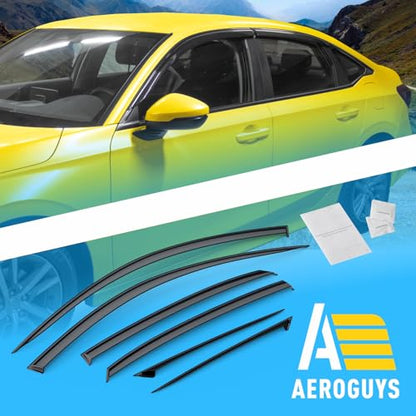 Extra Durable Window Deflectors Tape (For Honda Civic 22-26 Sedan 6pcs.)