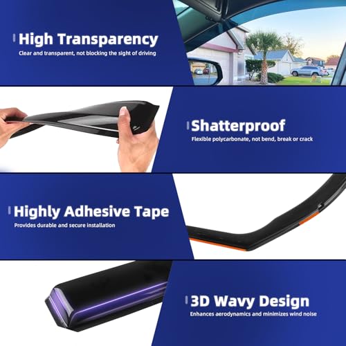 in Channel Rain Guards Fit for Honda Pilot 2016 (For 2019-2025 Passport)