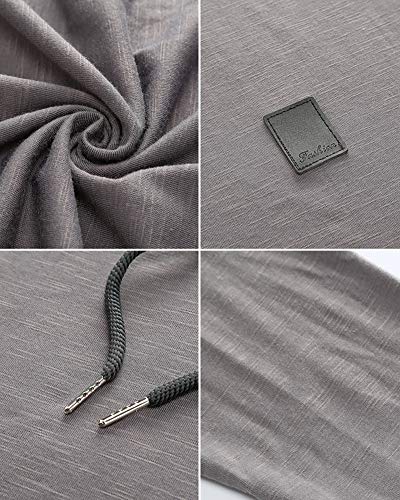 Mens Fashion Hoodies Sport Pullover Solid Color Shirt Workout Lightweight Tops Dark Grey XX (XX-Large / Dark Grey1)