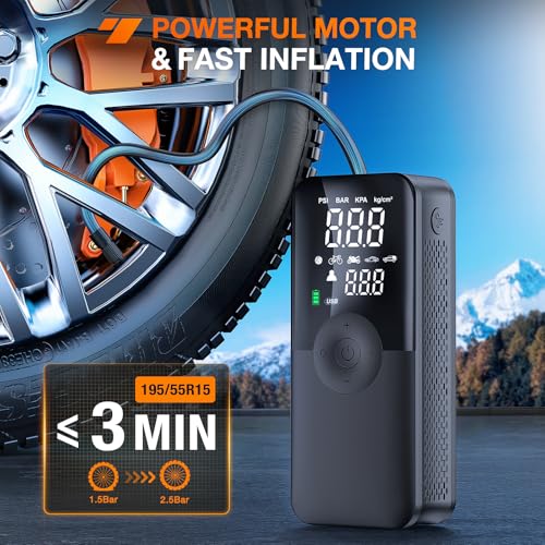 Rechargeable Cordless Tire Inflator 150PSI Auto Shutoff (Cordless Tire Inflator 150psi)