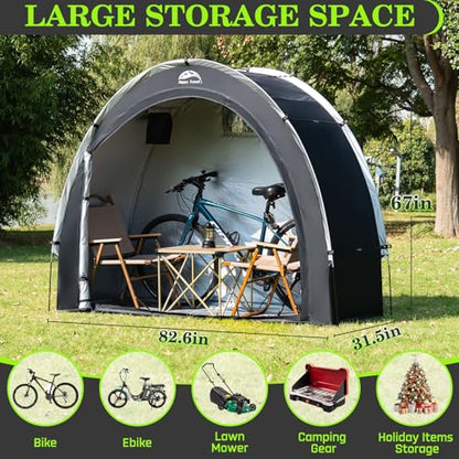 Outdoor Waterproof Bike Storage Tent Shed for 2 (2.7x7x5.6ft)