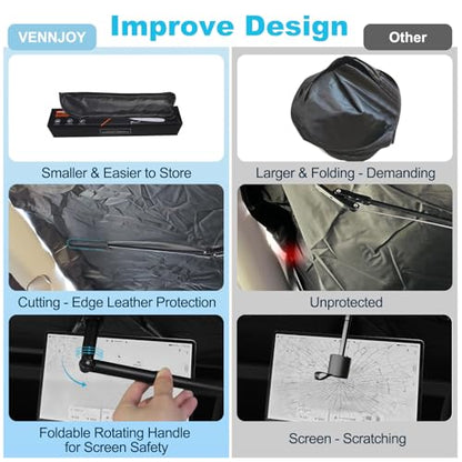 Windshield Sun Shade Umbrella Compatible with Toyota Tacoma 2016 (For Toyota Tacoma 2016+)