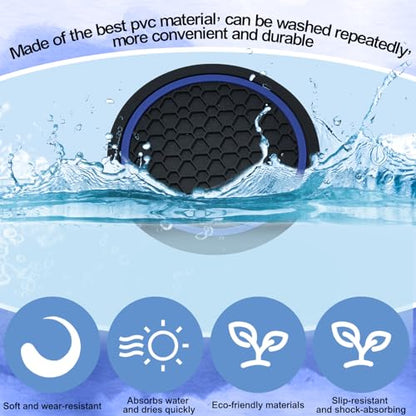 4PCS Car Cup Holder Coasters (Black/Blue)