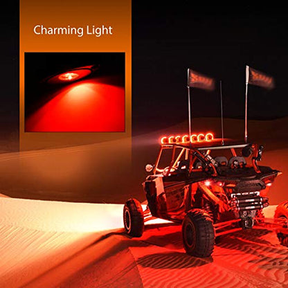 LED Rock Light 6PCS Underglow Wheel Well Pods Waterproof Exterior Underbody Roof Rack Side Lamps for Car Truck Pickups ATV UTV SUV Motorcycle Boat (Red / 6Pcs Pods)