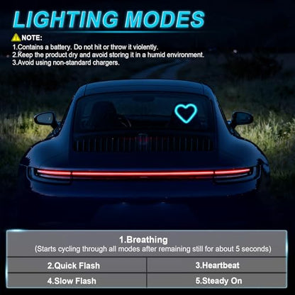 Heart Shaped Solar Powered Car LED Interior Ambient Light (Ice Blue / 1PCS)