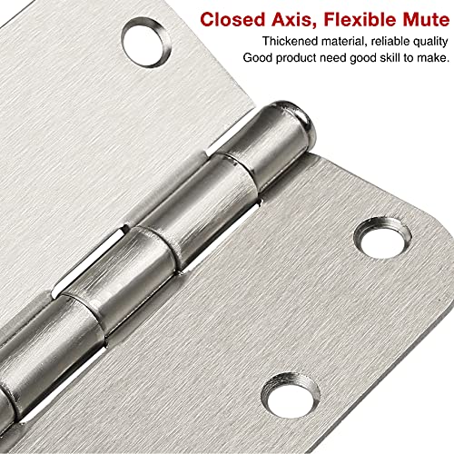 30 Pack Rounded Satin Door Hinges Brushed Nickel 3.5 Inch Interior 3 1 (Satin Nickel-Rounded / 30 Pack)