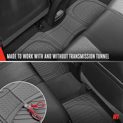 FlexTough LITE Rubber Car Mats Full Set (Full Set Lite (Sedan, Compact) / Gray Lite)