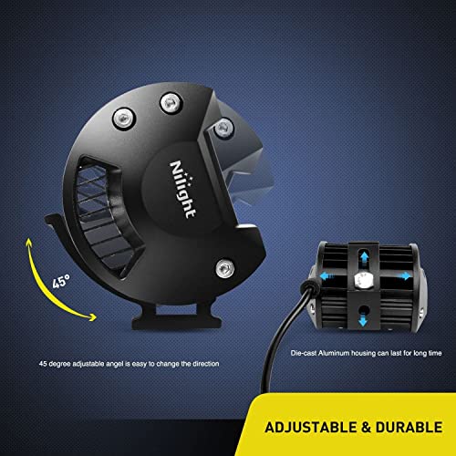 2PC 4Inch Yellow Led Pods Triple Row 60W Flood Spot Combo Driving Fog Lights with 16AWG Switch Wiring Harness Kit (Led Pods)