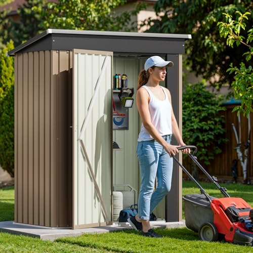 5x3 FT Outdoor Storage Shed (Brown / 5x3 FT)