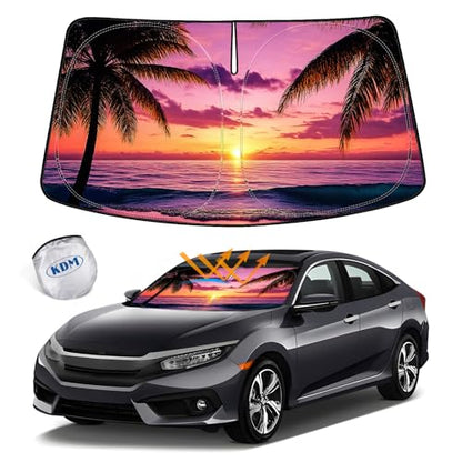 Sunset Beach Style Front Windshield Sun Shade for 2016 (for 2016-2021 Honda Civic-Sunset Beach)