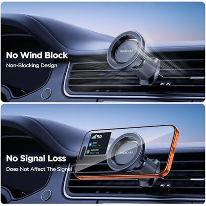 Car Phone Holder for Magsafe [Strong Magnets] Magnetic Phone Holders for Your Car (Dark Black)