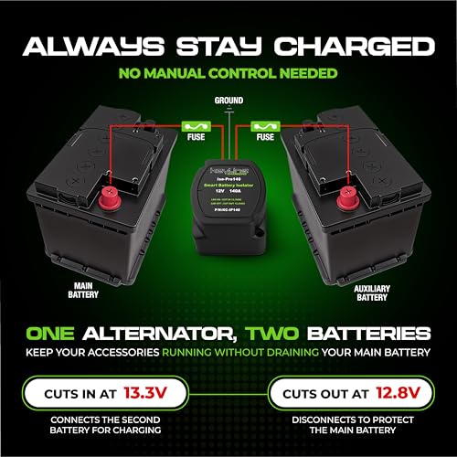 Dual Battery Isolator Kit 12V (140 AMP ATV/RV)
