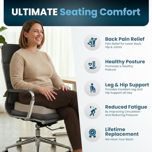 Extra Large Gel & Memory Foam Seat Cushion (Beige / X-Large)