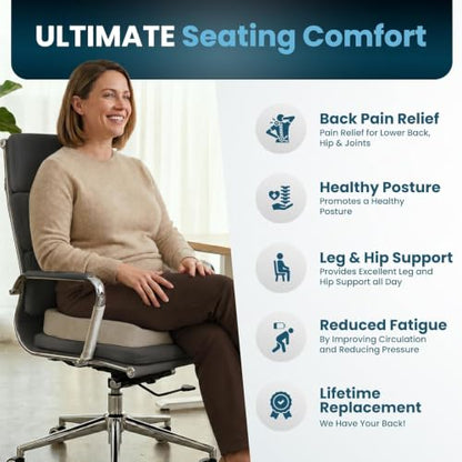 Extra Large Gel & Memory Foam Seat Cushion (Beige / X-Large)