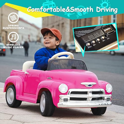 12V Kids Ride on Car Licensed Chevrolet 3100 (12v Pink)