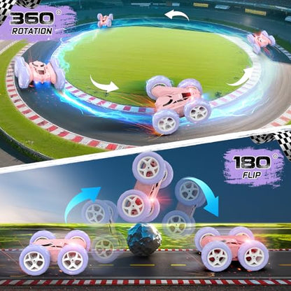 Pink Purple RC Stunt Car for Kids (Purple&pink Pro)