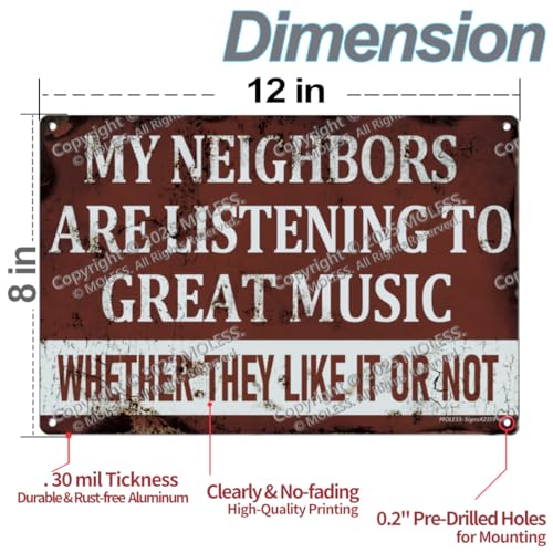 12x8″ Metal Sign (Great Music)